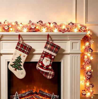 2 Pack Christmas LED String Lights LEDs Battery Powered Garland - Pink