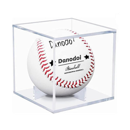 2Pcs Clear Baseball Display Case Cube Shape Acrylic Baseball Storage Box