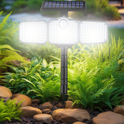 3 Head 321 LED Solar Motion Sensor Garden Wall Protective Flood Light