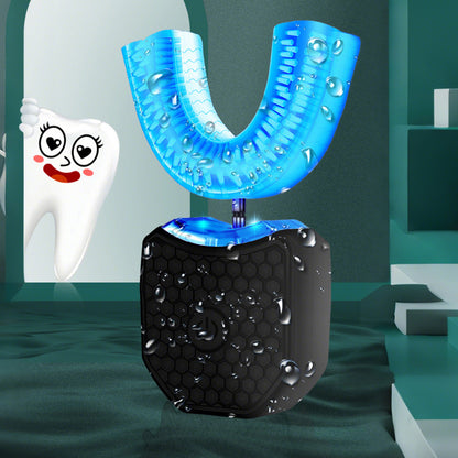 Rechargeable U-Shaped Electric Toothbrush Set for Daily Oral Care-Black