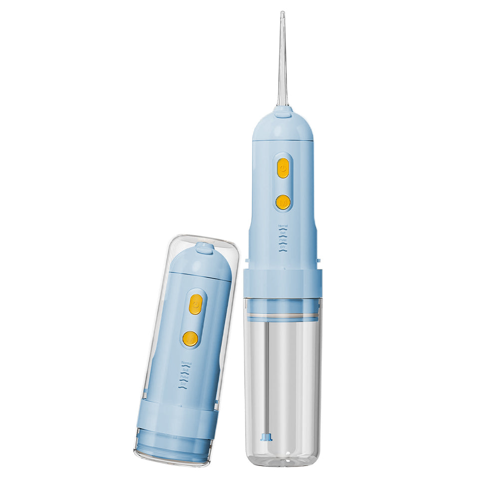 Electric Water Flosser Cordless Oral Irrigator with Removable Water Tank for Home Travel Blue