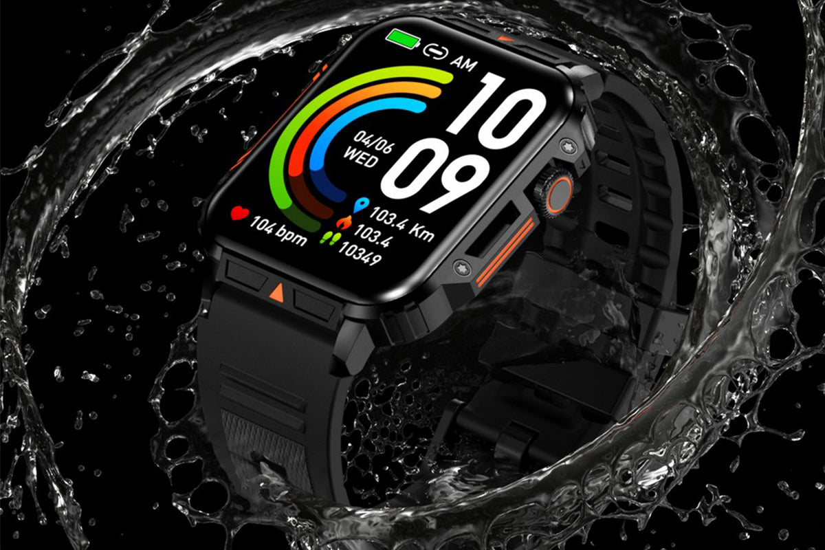 Military Smart Watch 1.95-Inch Fitness Tracker with Heart Rate Sleep Monitor 100 Sports Modes Activity Tracker-Black