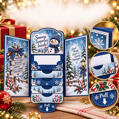 Waterfall Christmas Gift Card Booklet Christmas Gift Card Book for Adults - Snowman