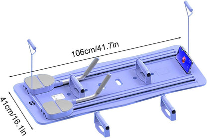 Pilates Machine Foldable 5-in-1 Portable Pilates Board with Elbow Support Home Gym Equipment for Weight Loss Training -Purple