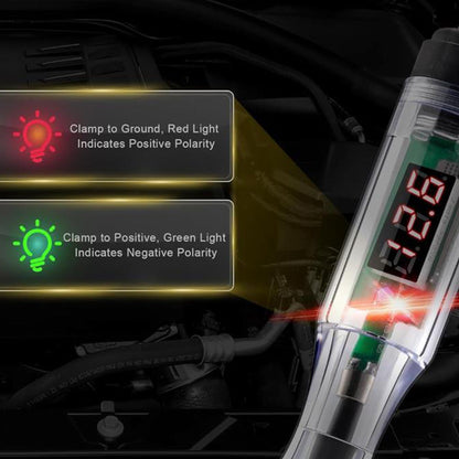 3V 6V 12V 24V Electrical Circuit Voltage Tester with Digital Display for Auto Car LED Light Test Probe Pen Black