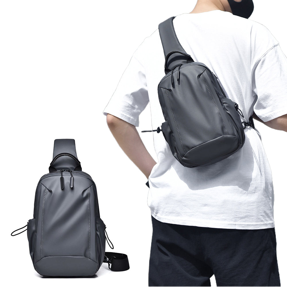 Casual Travel Large Capacity Men¡¯s Backpack Fashionable Multifunctional Chest Bag-Grey
