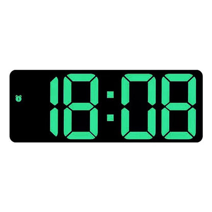 Digital Desk Alarm Clock with Temperature Date - Green