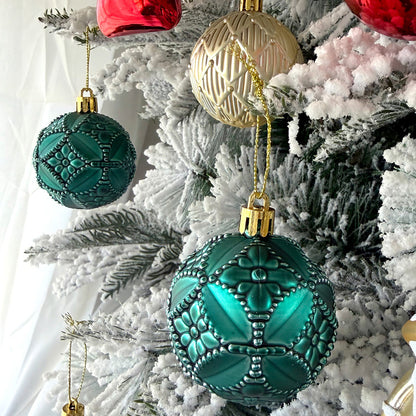 60 Piece Christmas Donut Santa Gnome Ball Hanging Ornament Set - Green
