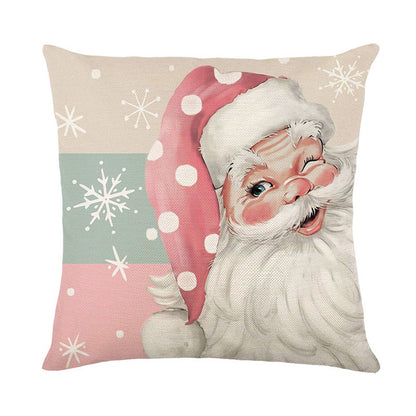 4pcs Merry Christmas Pillow Covers Throw Pillow Case 45x45cm Christmas Decorations For Sofa Couch Without Pillow Core