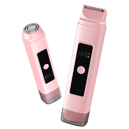 2-in-1 Dual Head Electric Shaver & Bikini Trimmer for Women with LED Display
