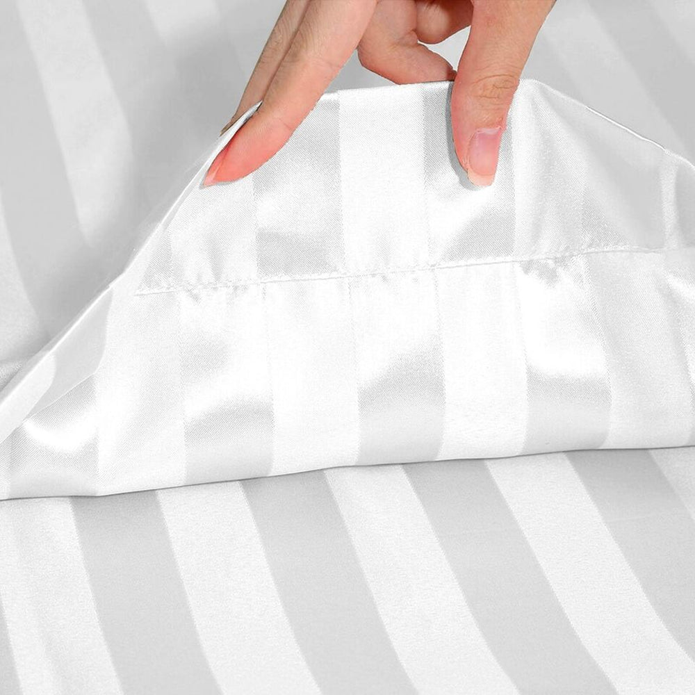 51x76cm Smooth Satin Pillowcase Solid Color Soft Bedding Pillow Cover White