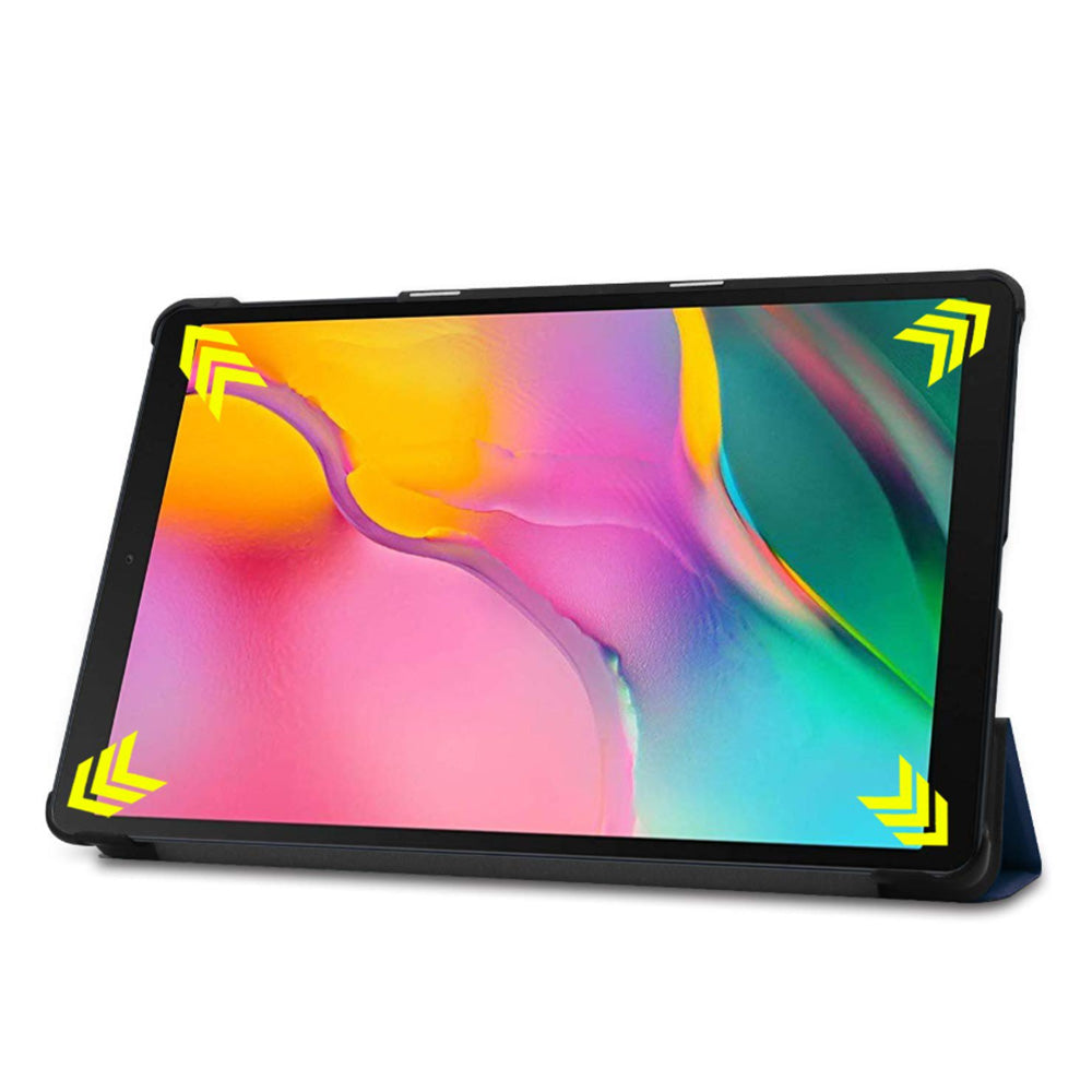 PU Leather Trifold Stand Case for Fire HD 10 2021 2023-Dark Blue