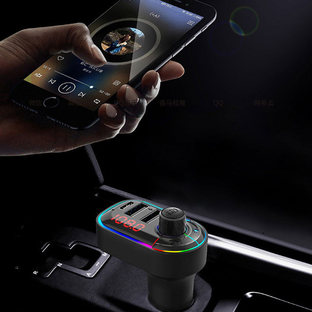 Bluetooth Wireless Radio Car Receiver FM Transmitter Adapter with Dual USB Fast Charging Ports