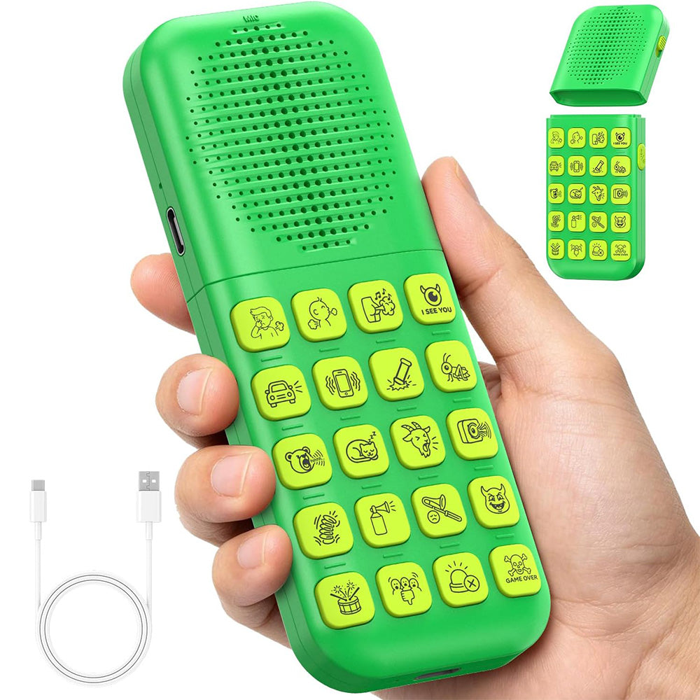 20 Sound Effect DIY Recording Prank Toy with Remote for Boys and Girls - Black