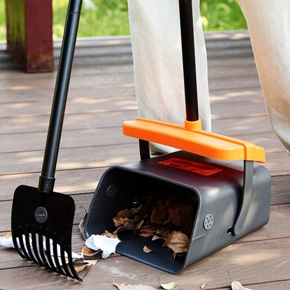 Pet Pooper Scooper Swivel Bin And Rake With Bag Attachment For Lawn Yard