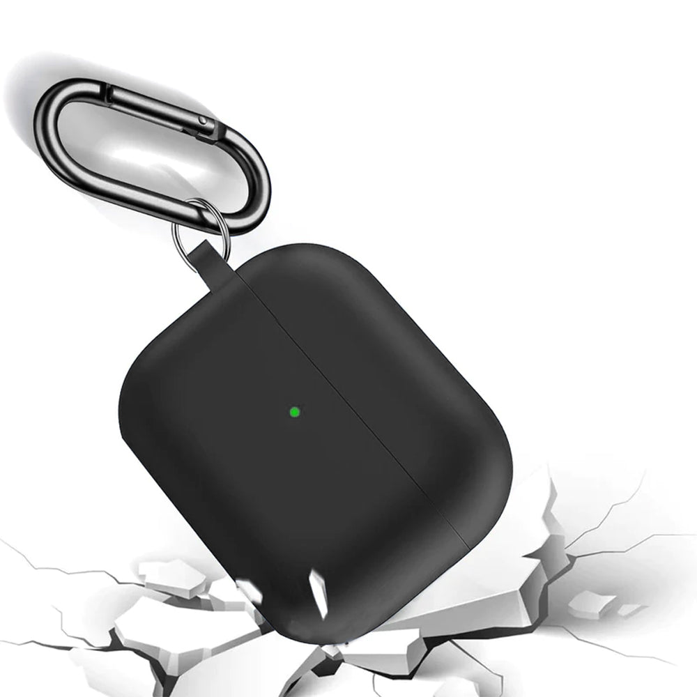 For Apple AirPods 3rd Generation Silicone Protective Case Cover with Cleaner Kit and Keychain Black