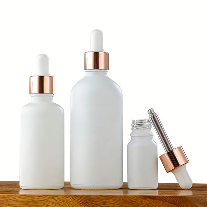 10 Pack Glass Dropper Bottles Rose Gold Caps for Essential Oils 15ml 30ml 50ml