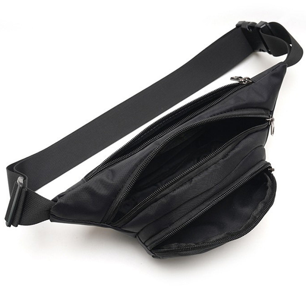 Casual Chest Bag Multi-Pocket Waist Bag for Sports Traveling Workout Black