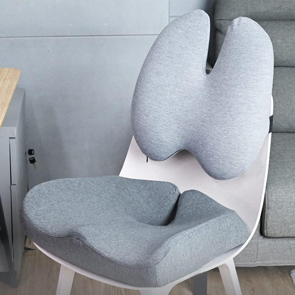 Ergonomic Seat Cushion for Office Chair Long Sitting Pad Pillow for Gaming Chair and Car Seat Light Gray
