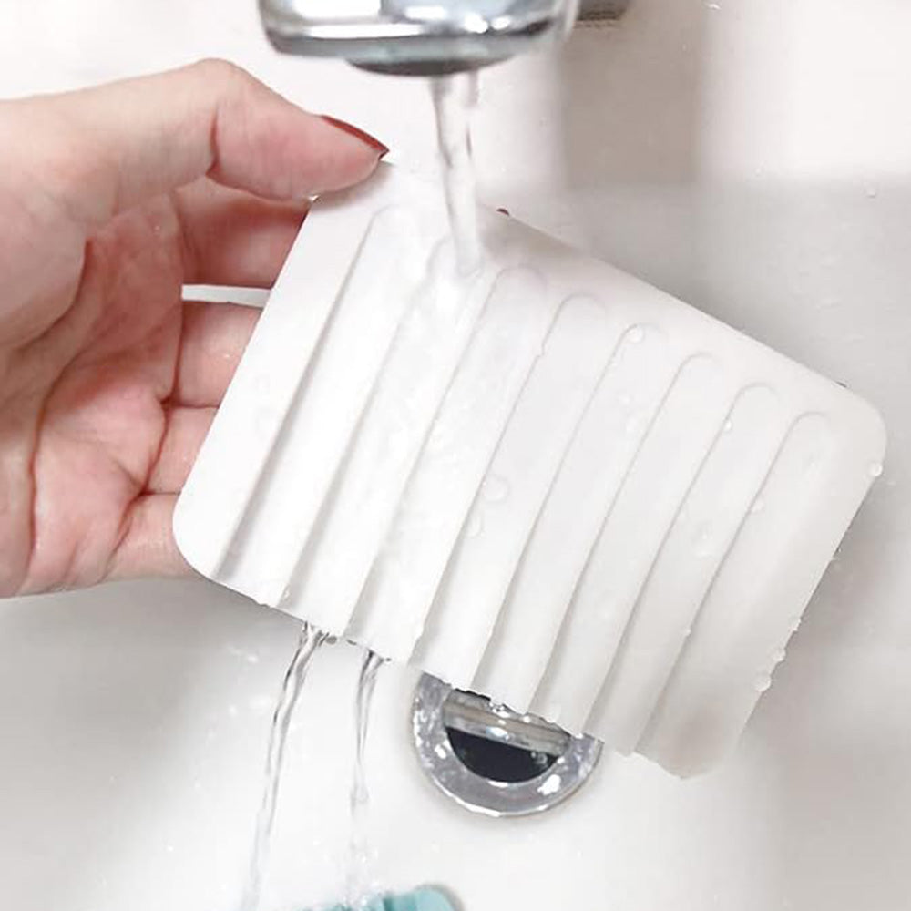 Self Draining Soap Dishes Silicone Soap Dish Bar Soap Holder Waterfall Drainer