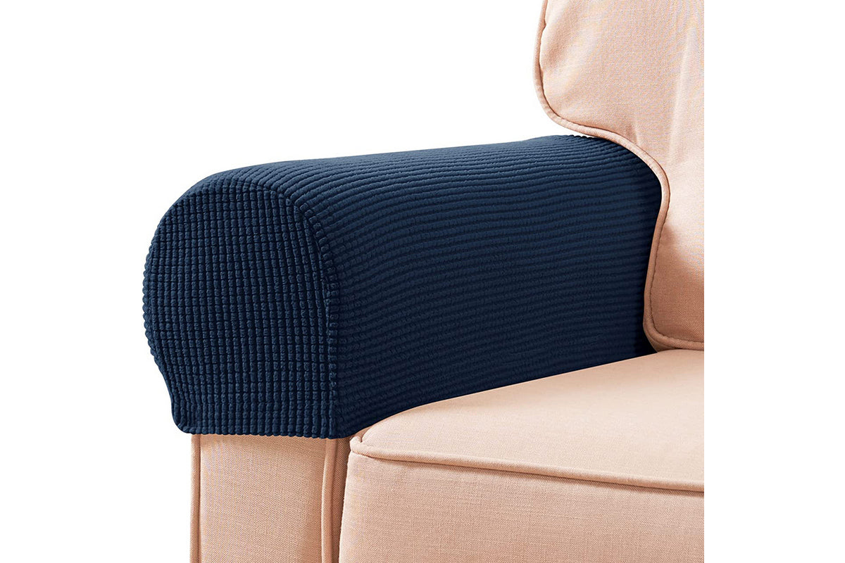 Stretch Armrest Covers Spandex Arm Covers for Chairs Couch Sofa Armchair Slipcovers-Navy blue