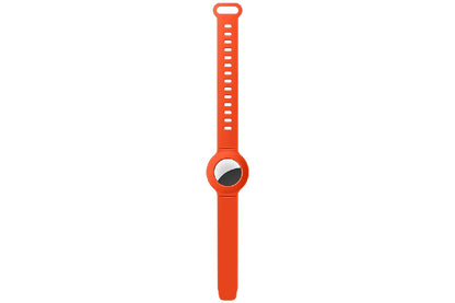 Silicone Watch Band AirTag Bracelet  Kids Silicone Watch Bands Anti-Scratch Films Wristband for Apple AirTag-Orange