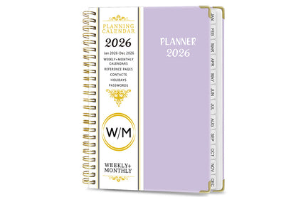 2026 Planner Weekly Monthly A5 Daily Organizer January to December Notebook -Purple and Cyan
