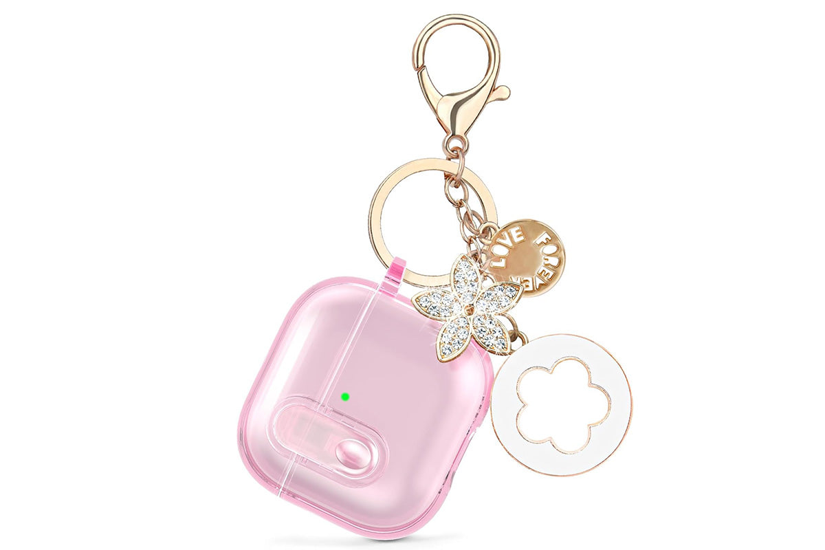 Earphones Case Compatible with Apple Airpods 4 Soft TPU Clear Earbuds Case-Pink