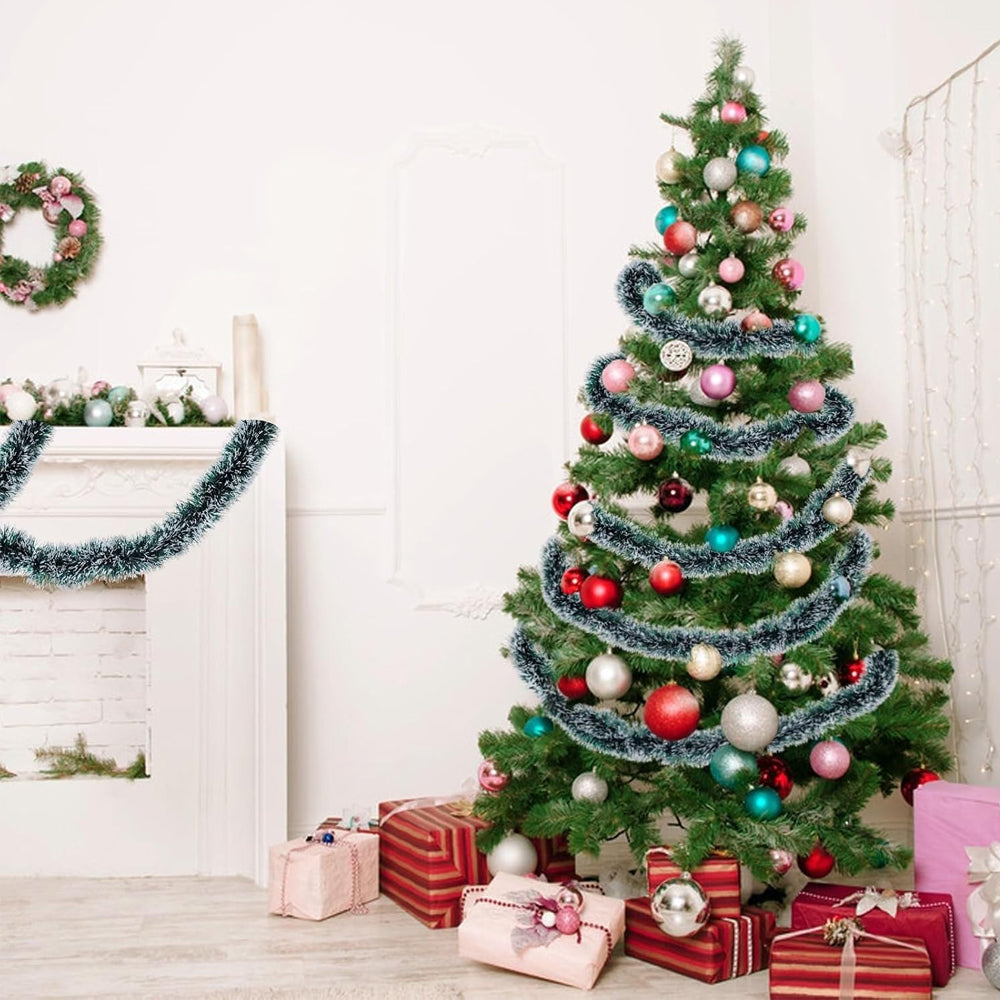 5 Pack 2m Christmas Garland Green Christmas Tinsel Decoration