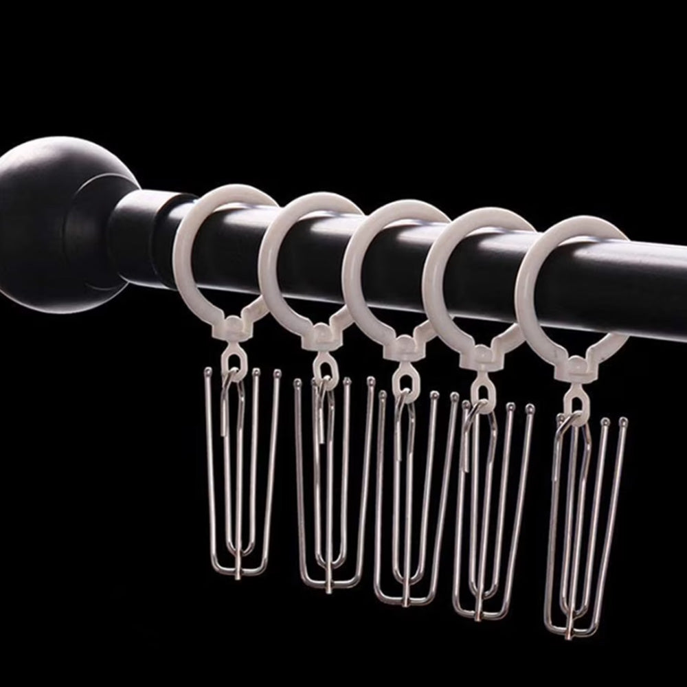 50Pcs 4 Prong Stainless Steel Pinch Pleat Curtain Hooks for Pleated Curtains-Grey
