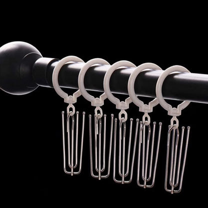 50Pcs 4 Prong Stainless Steel Pinch Pleat Curtain Hooks for Pleated Curtains-Grey