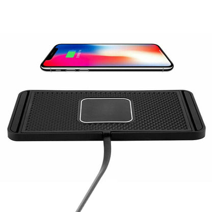 15W Wireless Charger Pad Dock Car Phone Holder Mat Non-Slip Charging Station Type-C Style