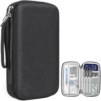 Insulin Cooler Travel Case EVA Insulation Travel Medicine Kit for Diabetes Care-Black