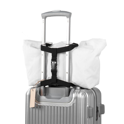 2 Piece Adjustable Elastic Luggage Strap - Black