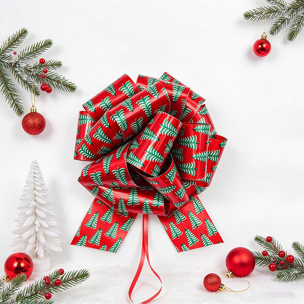 12Pcs Assorted Christmas Festive Ribbon Bows for Gift Wrapping Hamper Decoration