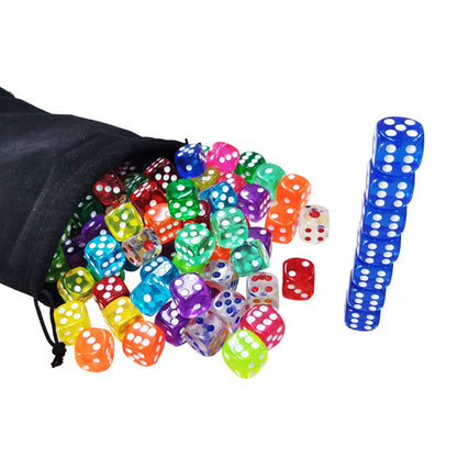 100PCS 14mm 6-Sided Colored Dice Set Bulk Game Dices for Board Games