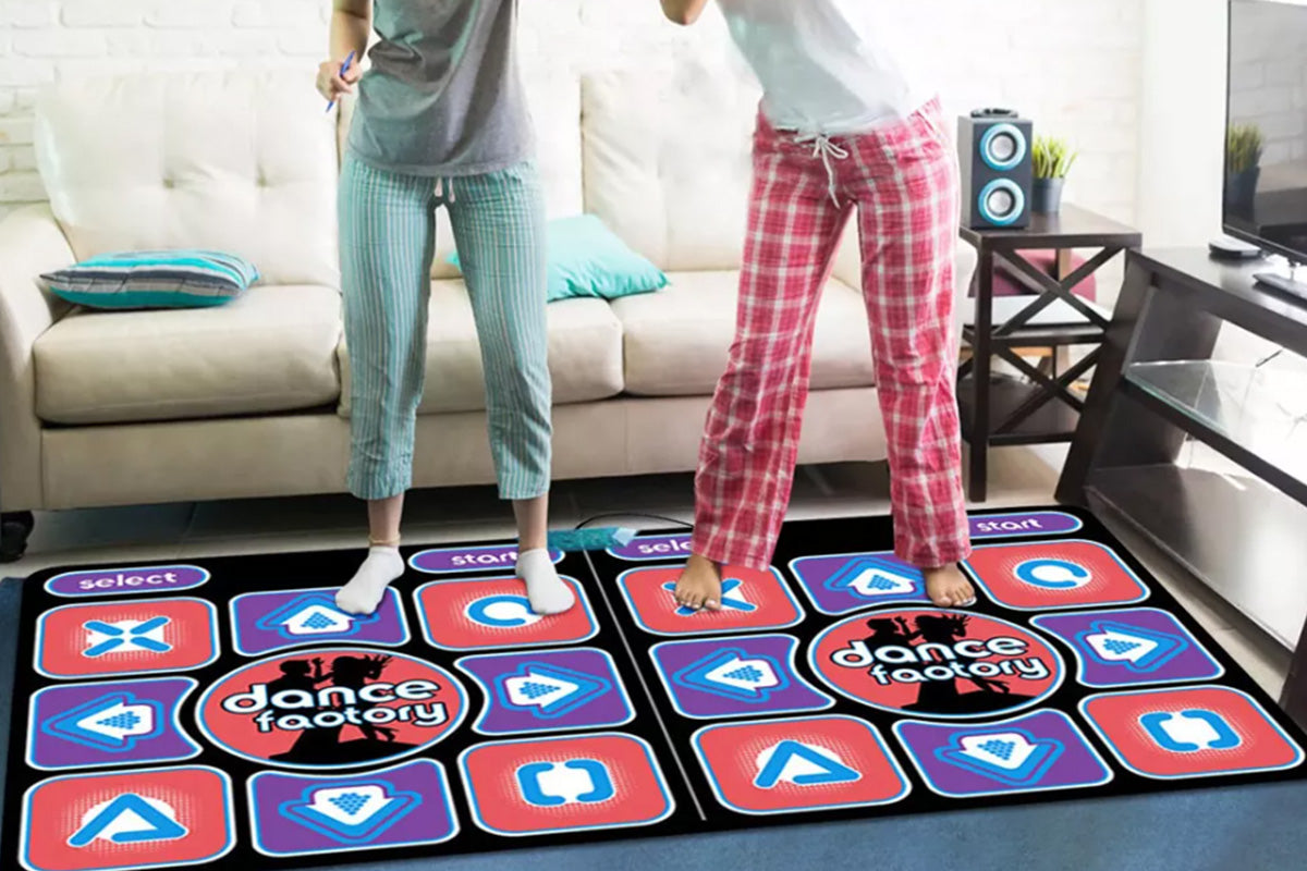 Double Dance Mat Non-Slip Wireless Dancers Step Pads with 2 Wireless Handle