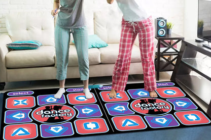 Double Dance Mat Non-Slip Wireless Dancers Step Pads with 2 Wireless Handle