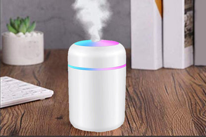 Car Air Purifier USB Diffuser Mist Humidifier With Led Night Light-White