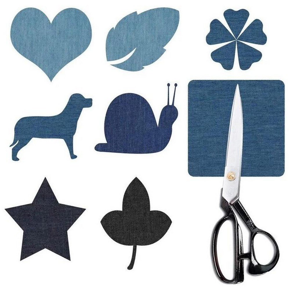 12Pcs Iron-on Patches Kits Denim Patches for Jeans Clothing Repair and Decoration