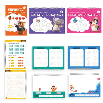 Special Grooved Handwriting Practice Books with 10 Refills