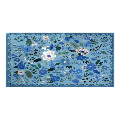 Floral Door Mat Non-slip Floor Mat for Entryway Kitchen Room Blue