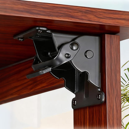 4Pcs Self Locking Folding Hinge for Tables Chairs and Workbenches-Black