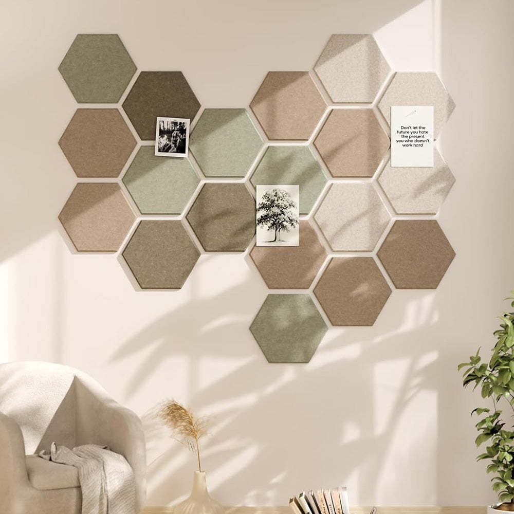 88Pcs Set Hexagon Felt Bulletin Board Wall Panels