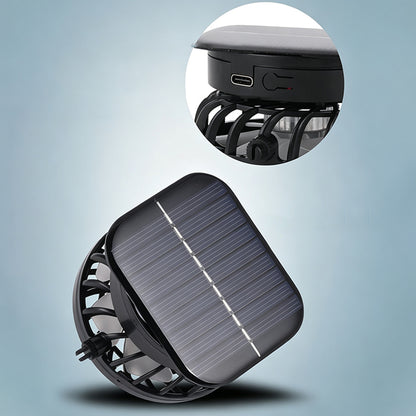 Solar Fan Hat with 3 Fans and USB Charging Cooling Hat - Light Grey