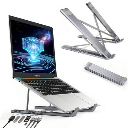 8-in 1 Laptop Stand with Docking Station USB 3.0 PD 100W 4K HDMI for MacBook