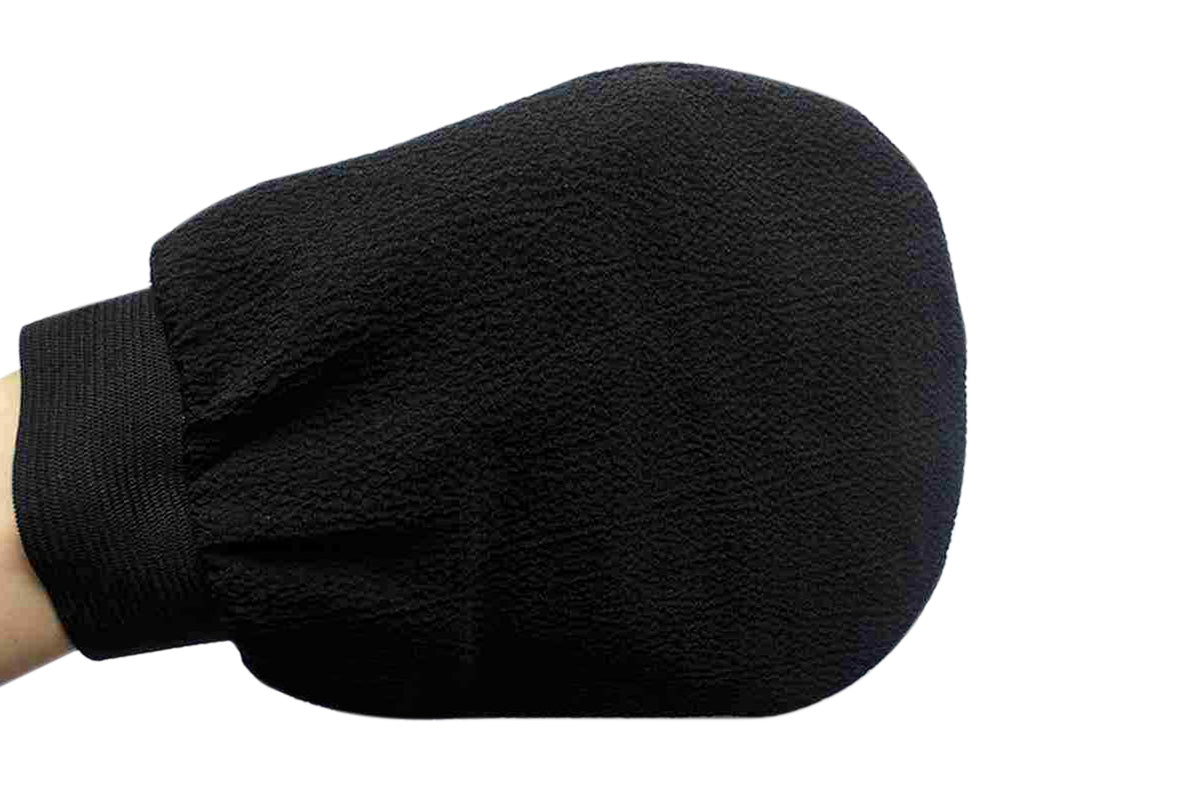 2Pcs 100% Viscose Exfoliating Gloves Moroccan Body Scrub Bath Wash Mitts-Black