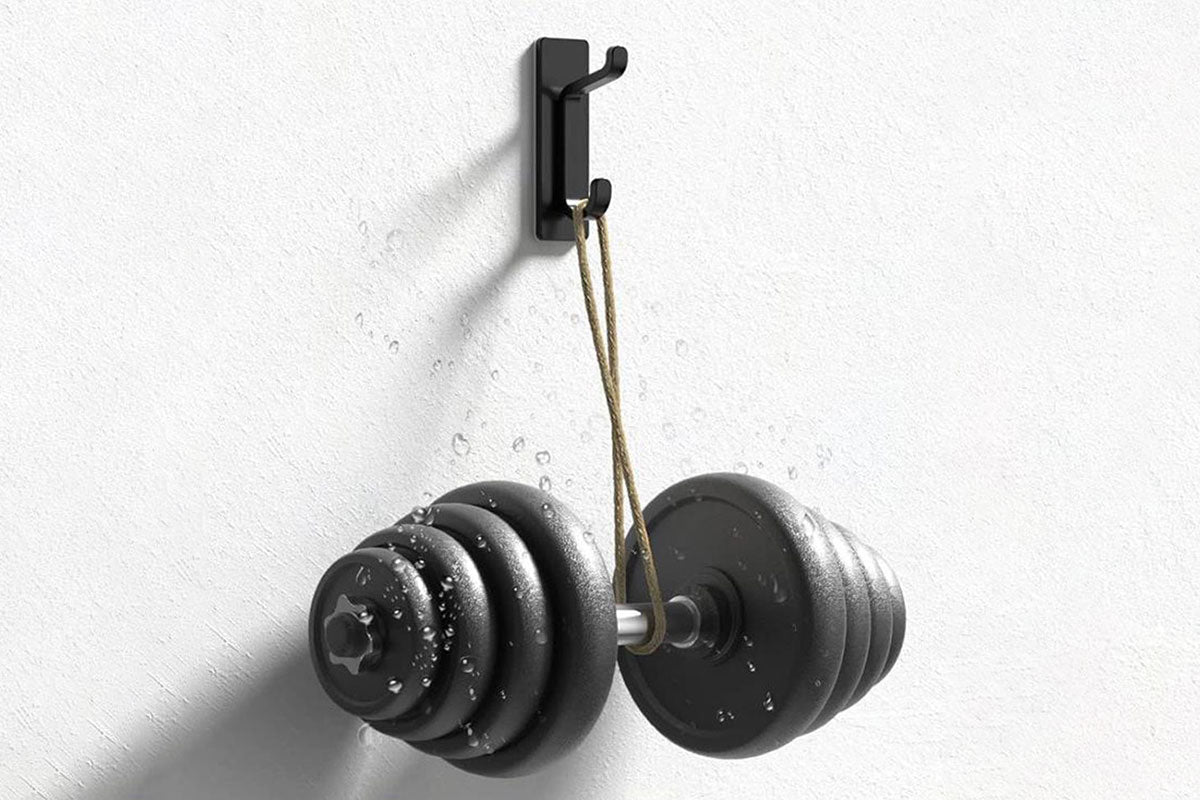 4Pcs Self Adhesive Wall Hook Double Hook Hanger Home Kitchen Bathroom Hanger Cabinet Tool