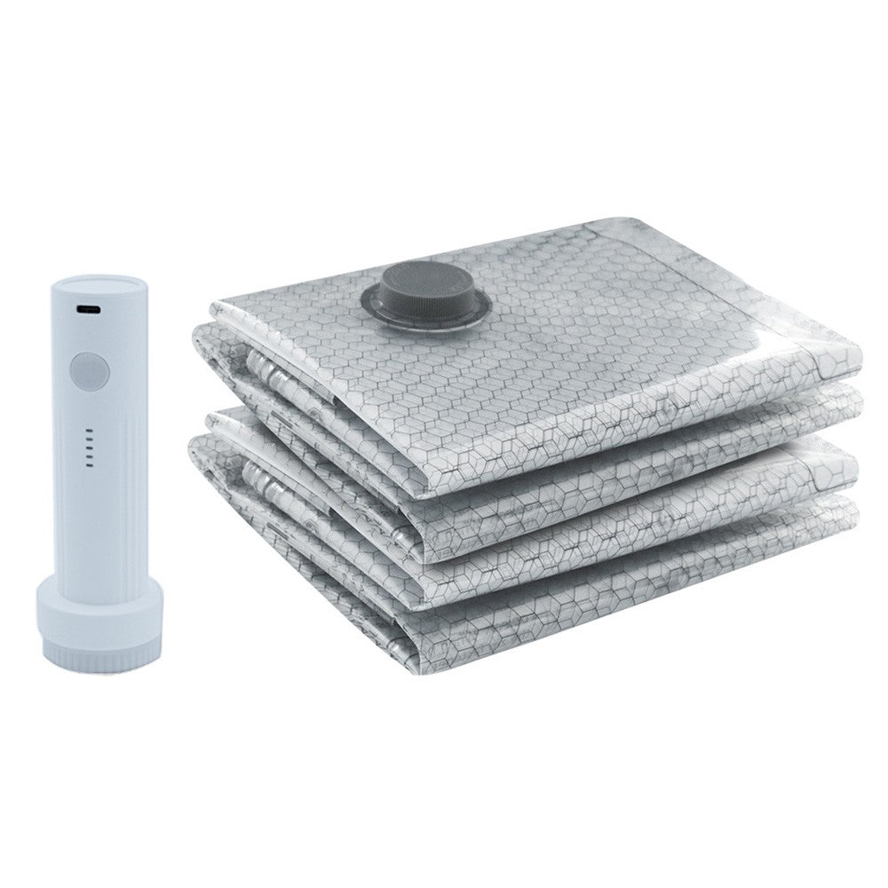 6Pcs Vacuum Bags with Rechargeable Air Pump Compression Packing Bags for Luggage