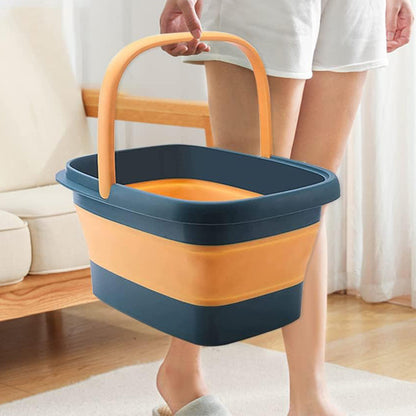Collapsible Foot Bath Basin for Soaking Feet Foot Tub with Massage Acupoint-Blue
